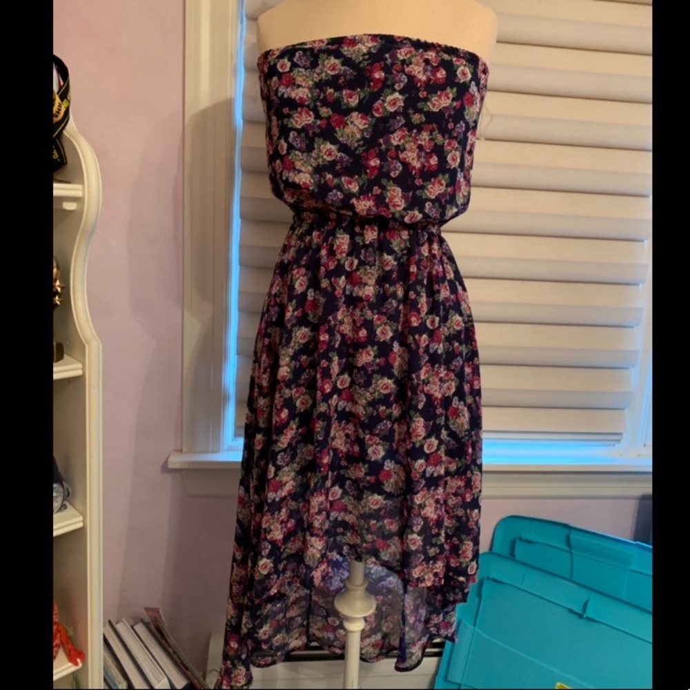 Gusty Warrior floral high-low dress